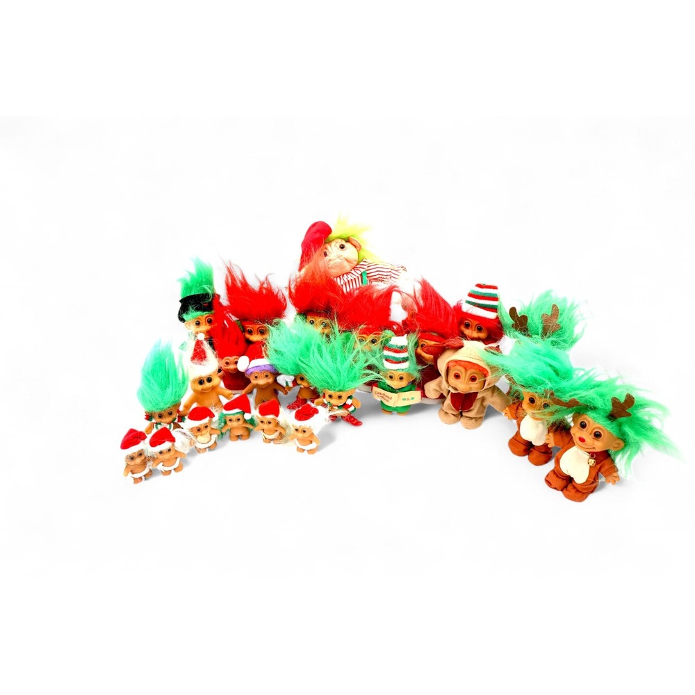 Lot 24 Vintage 1990s Russ Christmas Troll Collection Carolers‎ Reindeer & Elves